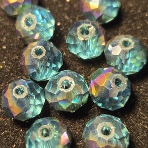 Iridescent Blue, Yellow, Purple Beads